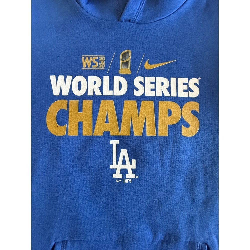 Nike Los Angeles Dodgers World Series Champs Hoodie Kids Size L - Picture 2 of 4